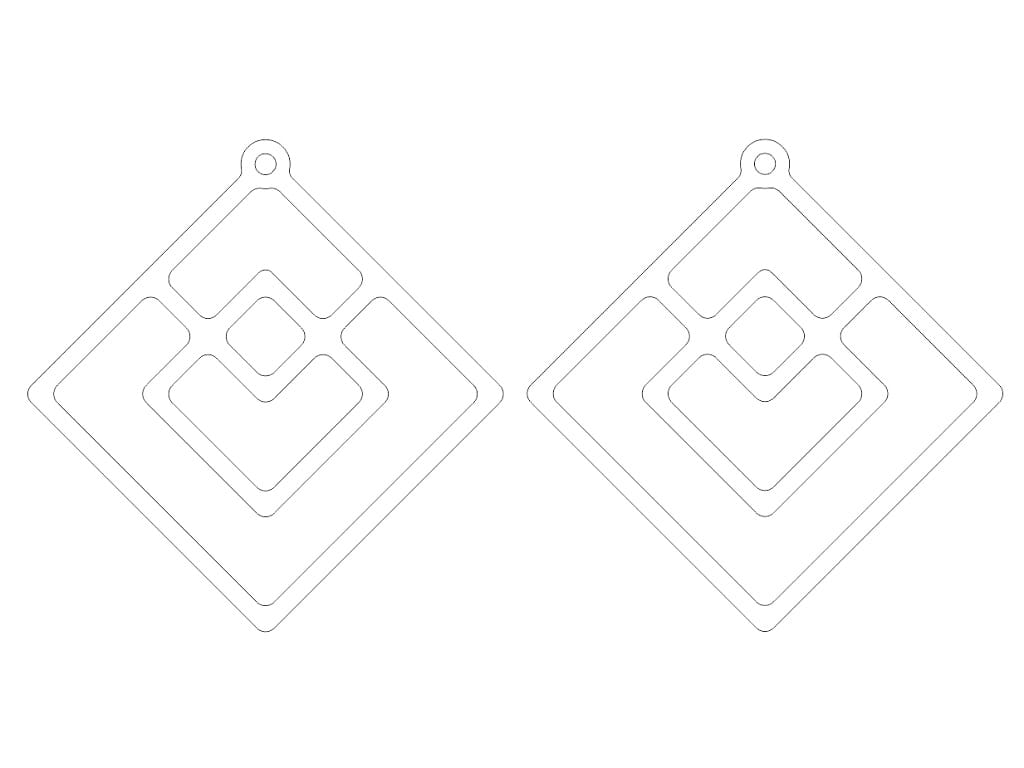 Laser Cut Acrylic Square Drop Earrings
