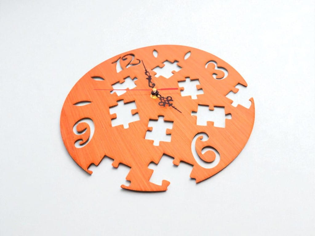 Laser Cut Wooden Puzzle Wall Clock