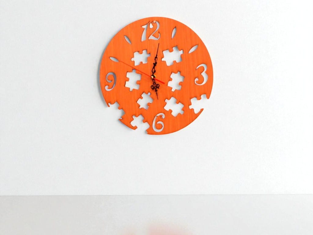 Laser Cut Wooden Puzzle Wall Clock