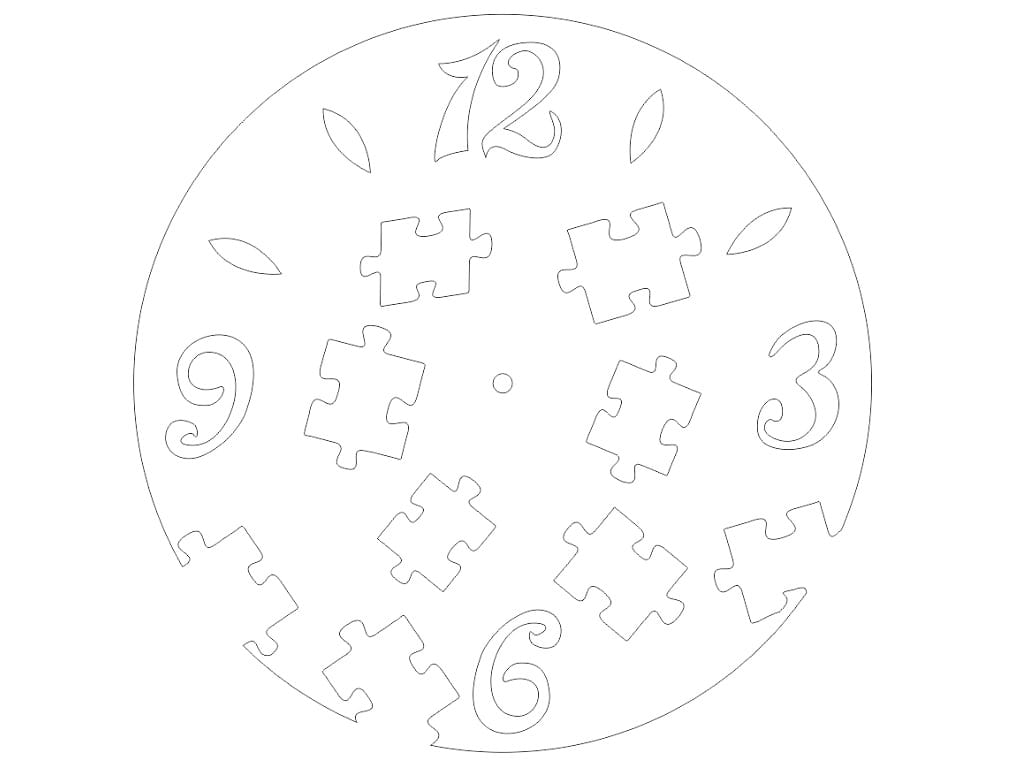 Laser Cut Wooden Puzzle Wall Clock