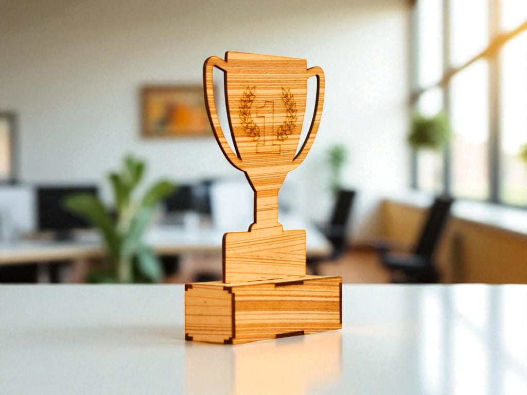 Laser Cut Wooden Trophy Award