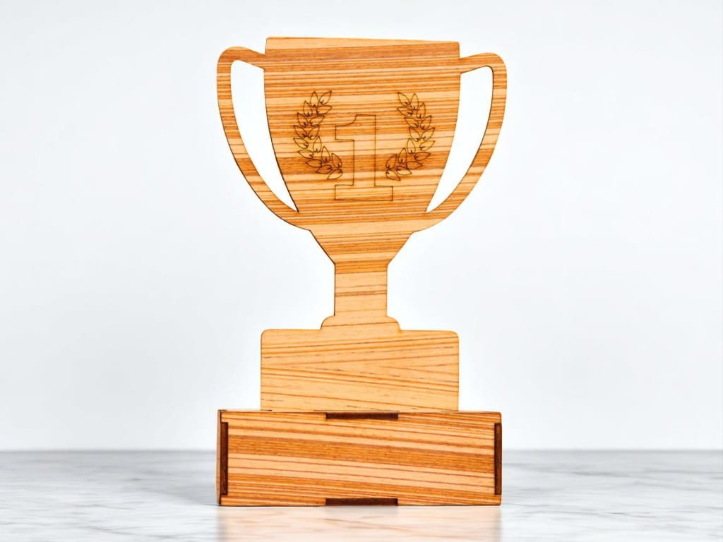 Laser Cut Wooden Trophy Award