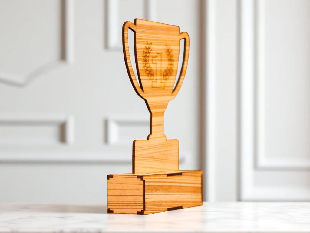 Laser Cut Wooden Trophy Award