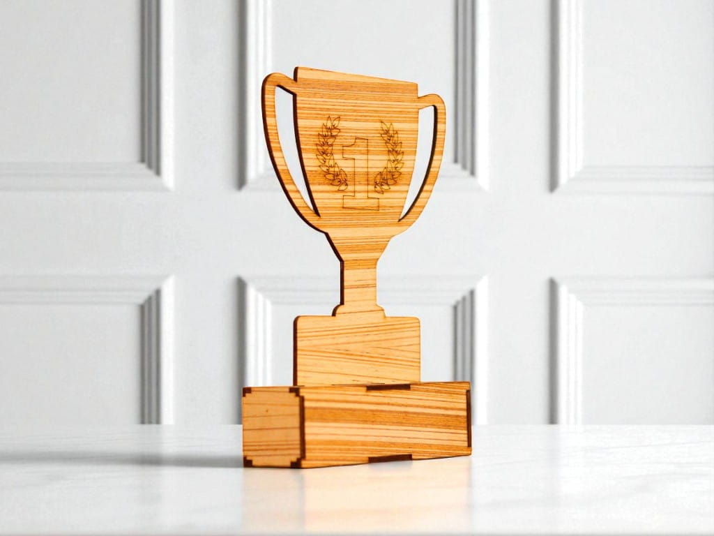 Laser Cut Wooden Trophy Award
