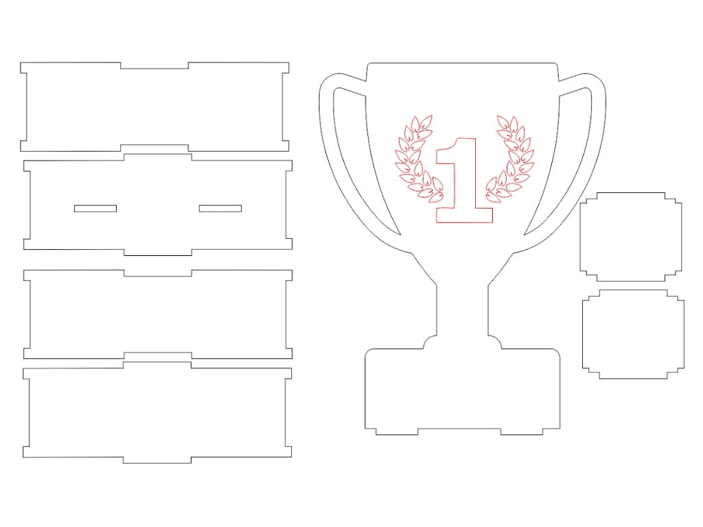 Laser Cut Wooden Trophy Award