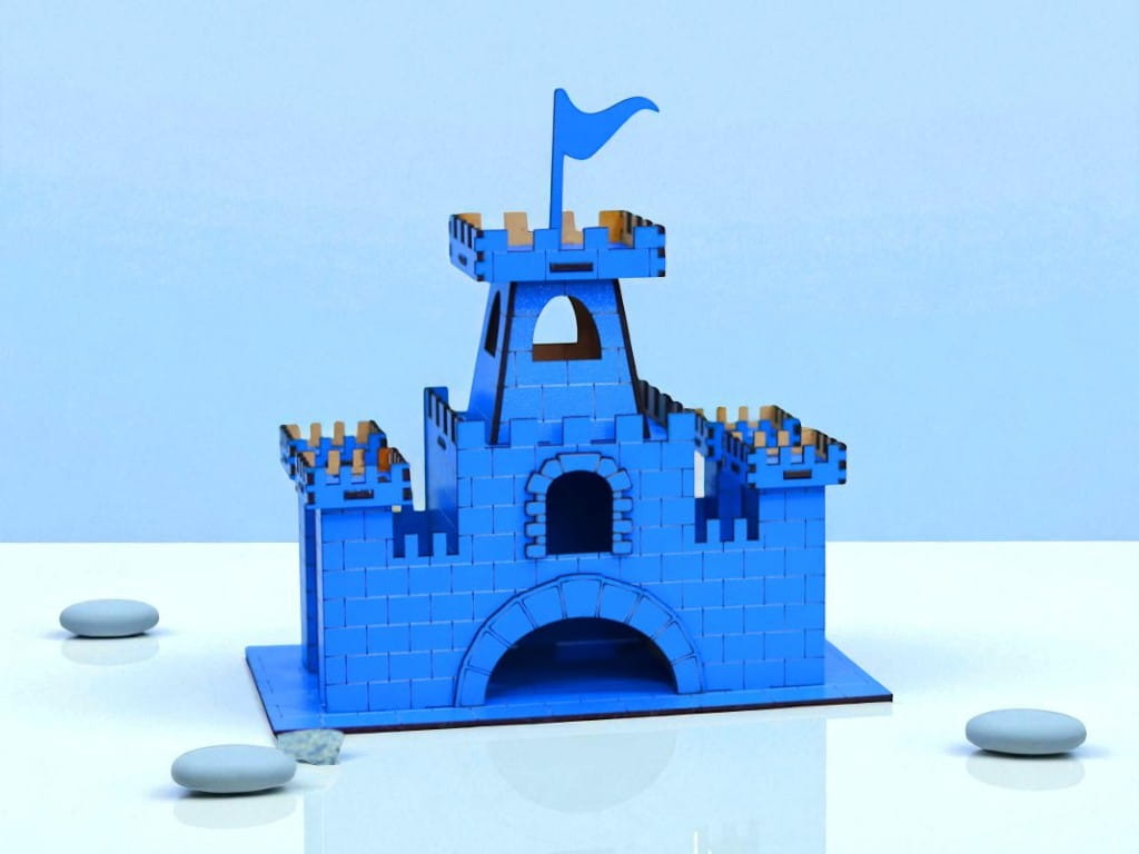 Laser Cut Wooden Castle Construction Kit