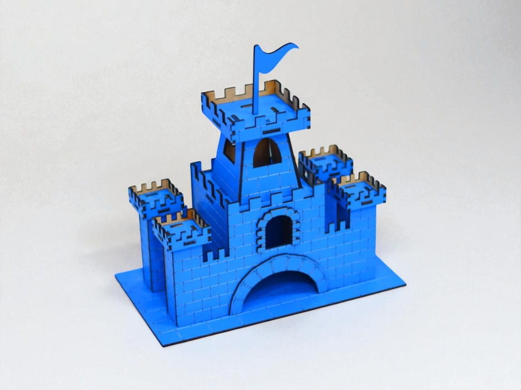 Laser Cut Wooden Castle Construction Kit