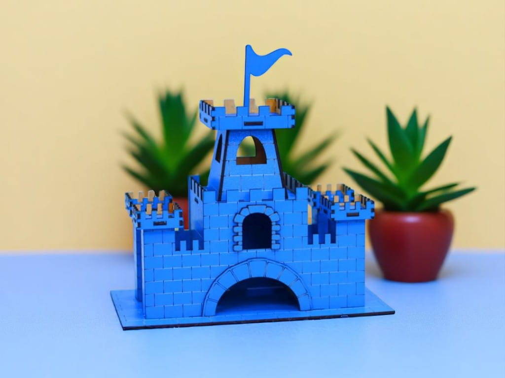 Laser Cut Wooden Castle Construction Kit