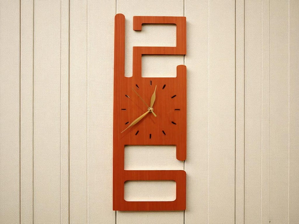 Laser Cut Modern Design Wooden Wall Clock