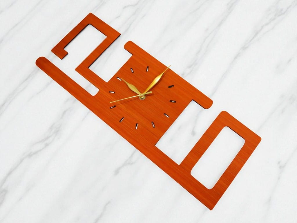 Laser Cut Modern Design Wooden Wall Clock