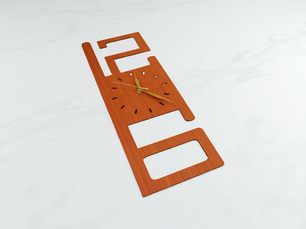 Laser Cut Modern Design Wooden Wall Clock