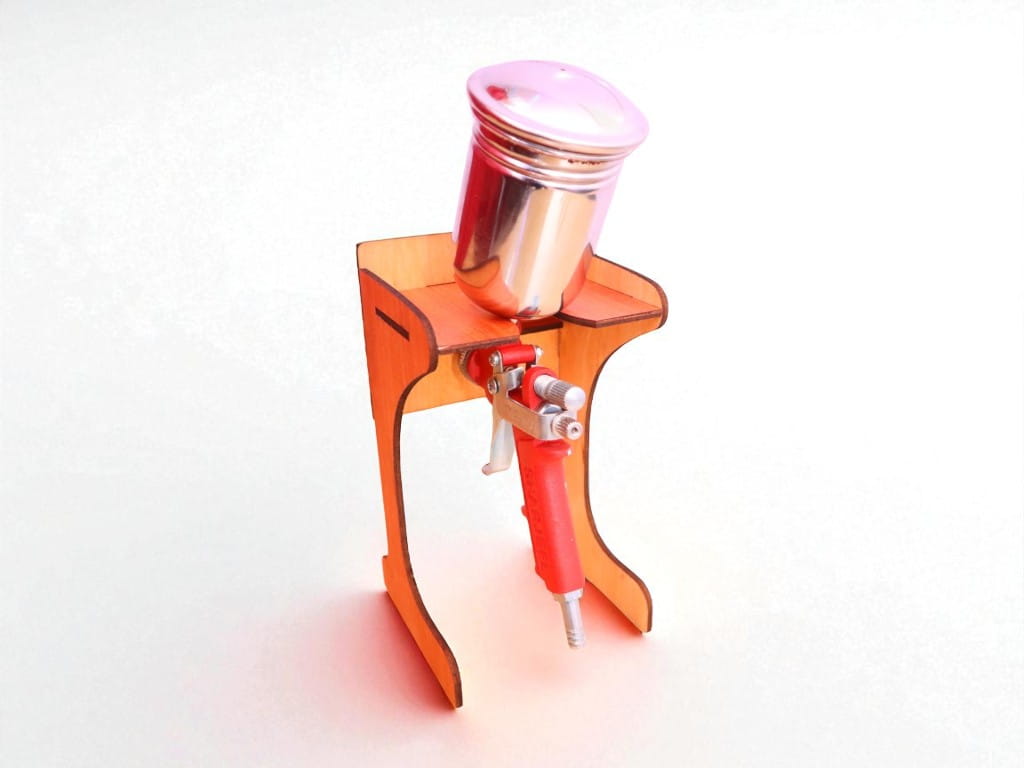 Laser Cut Wooden Spray Gun Holder Stand