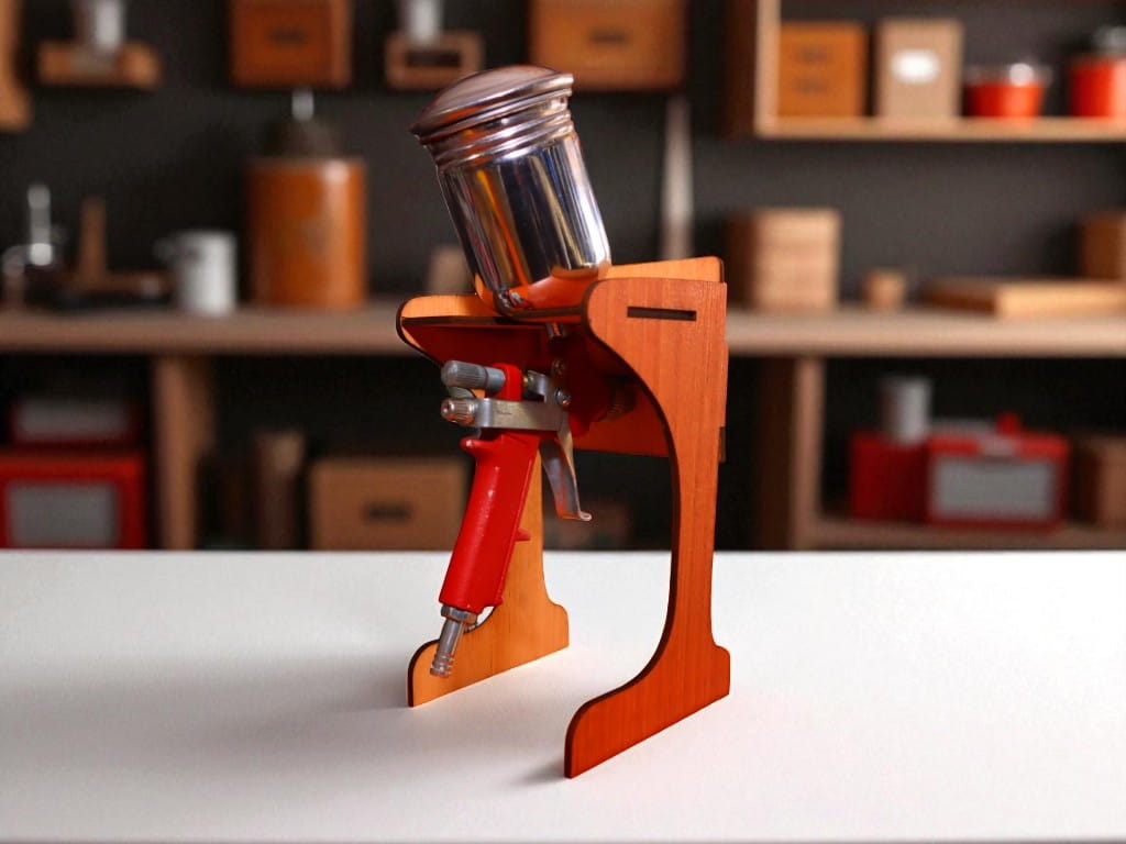 Laser Cut Wooden Spray Gun Holder Stand