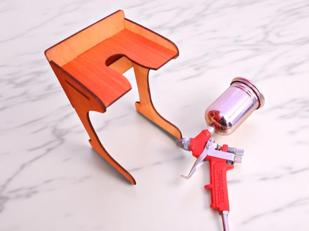 Laser Cut Wooden Spray Gun Holder Stand