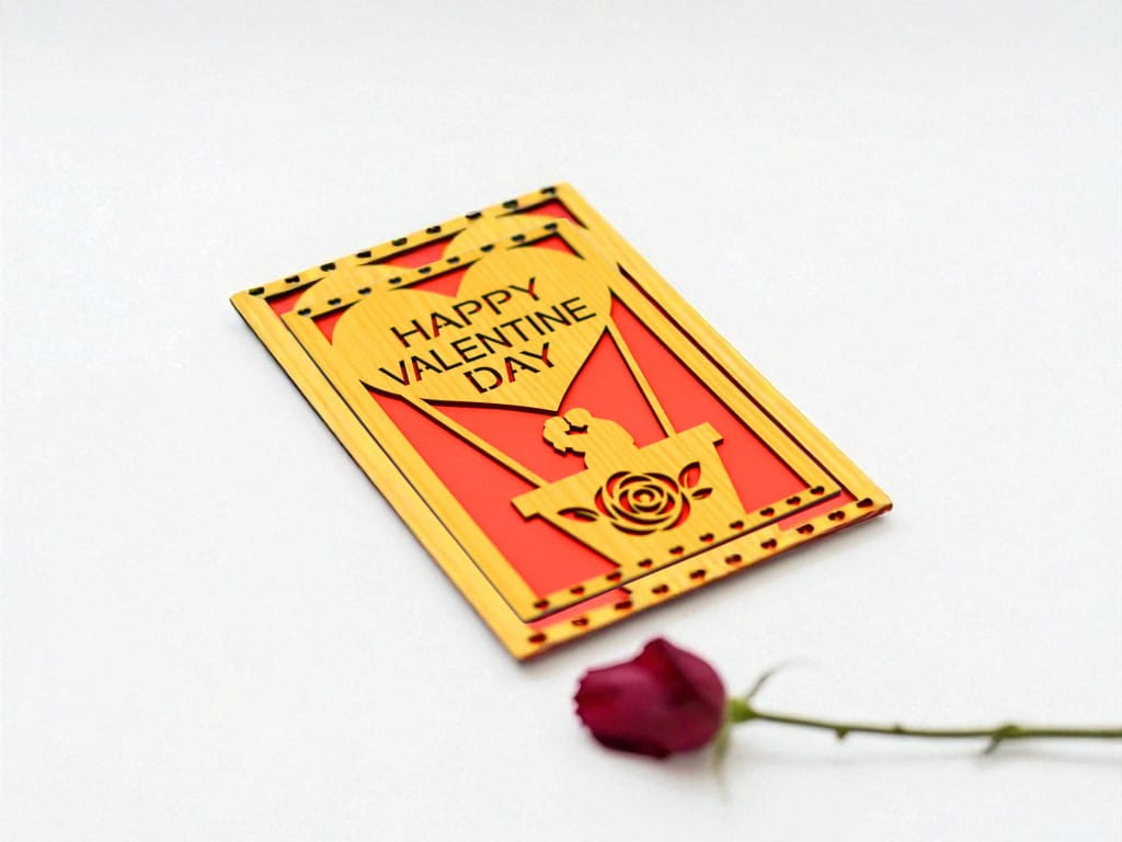 Laser Cut Happy Valentines Day Greeting Card