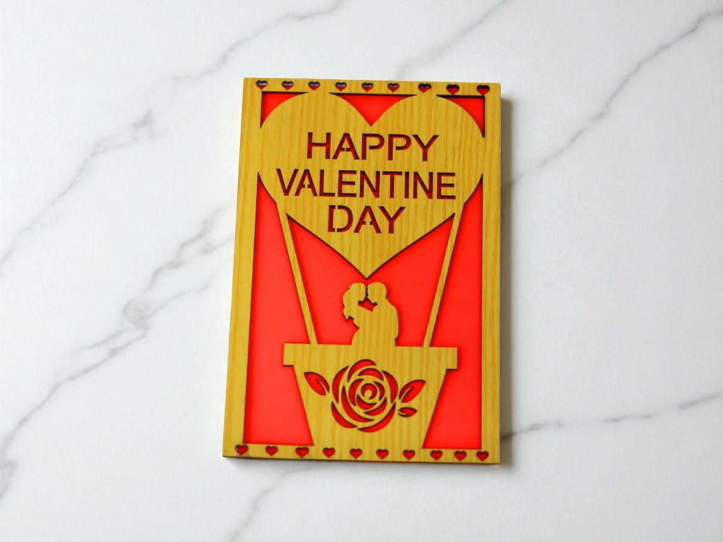 Laser Cut Happy Valentines Day Greeting Card