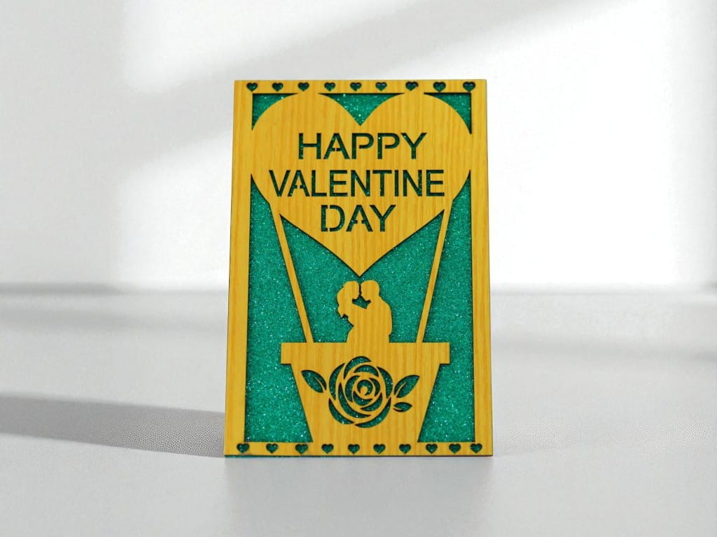 Laser Cut Happy Valentines Day Greeting Card
