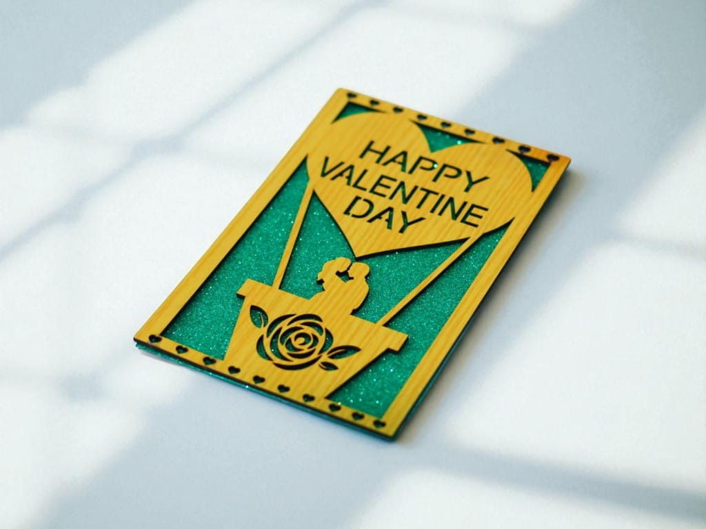 Laser Cut Happy Valentines Day Greeting Card