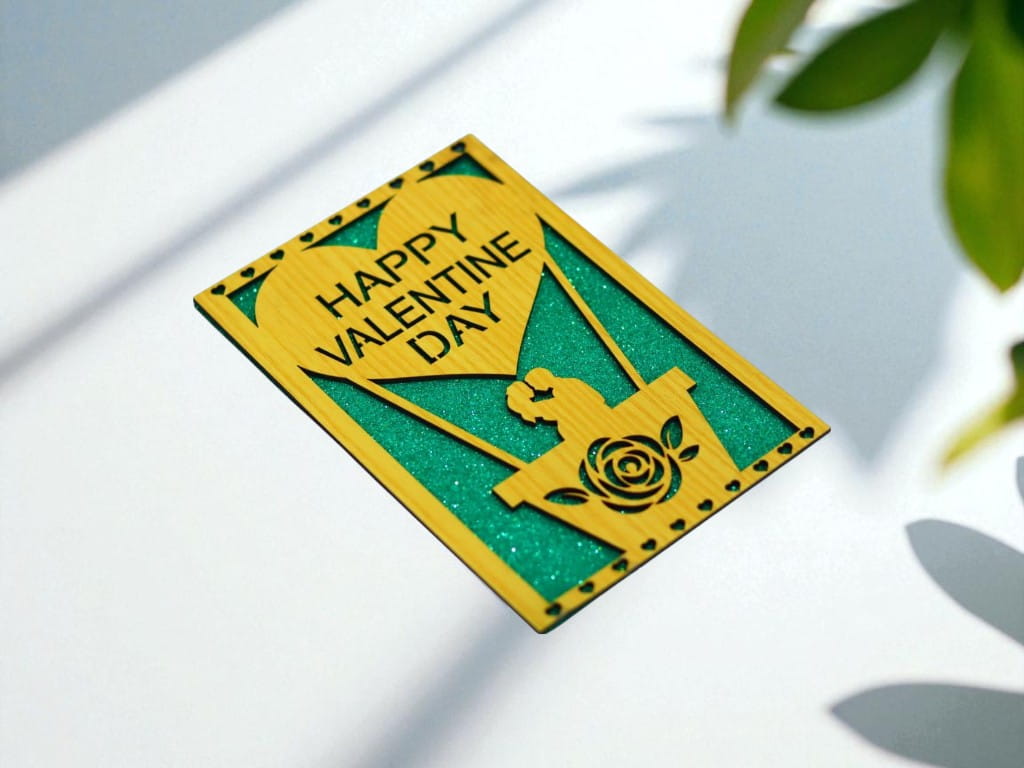 Laser Cut Happy Valentines Day Greeting Card