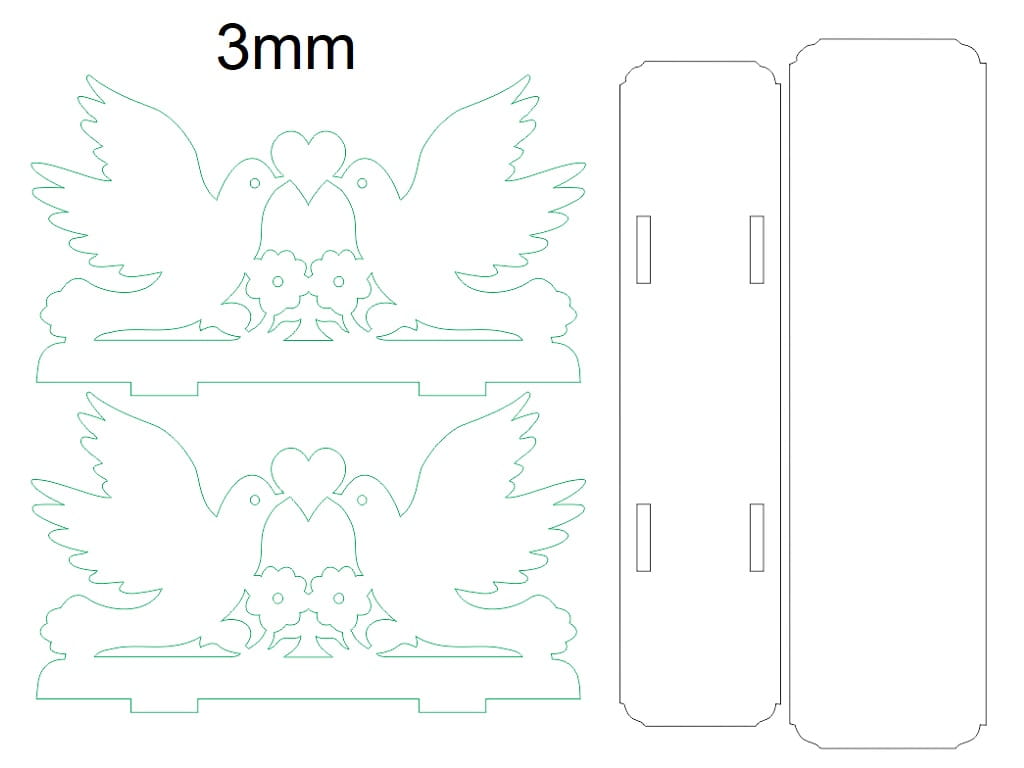 Laser Cut Pigeons with Heart Napkin Holder for Wedding