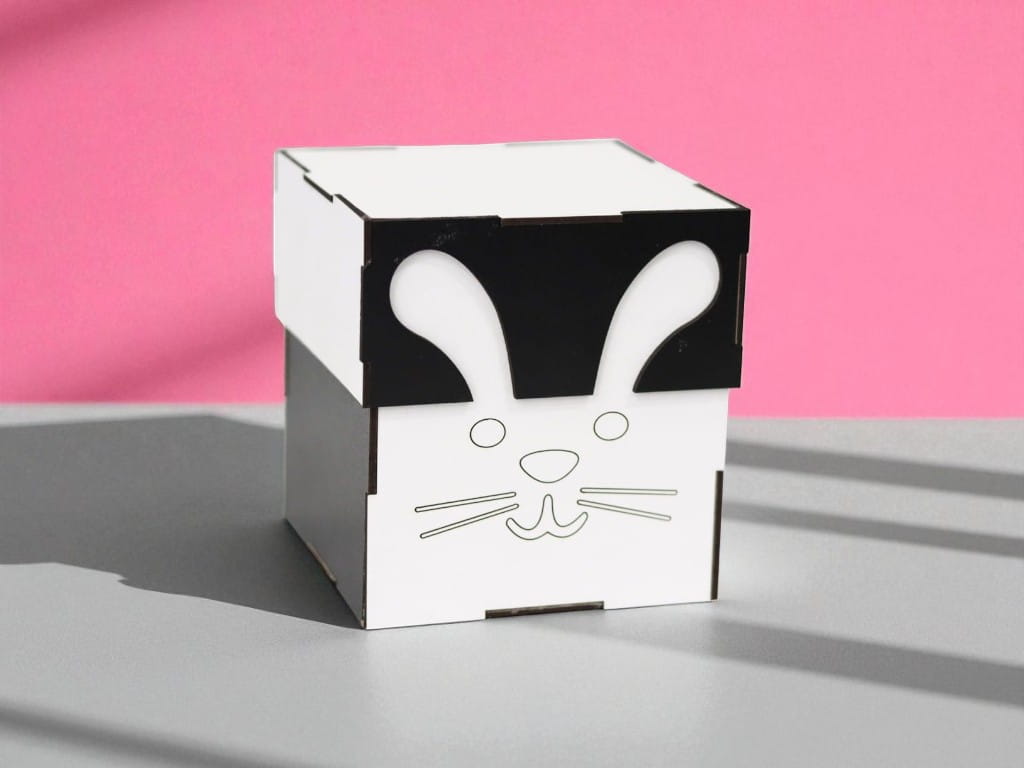 Laser Cut Wooden Bunny Gift Box