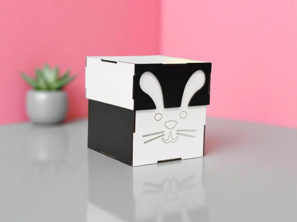 Laser Cut Wooden Bunny Gift Box
