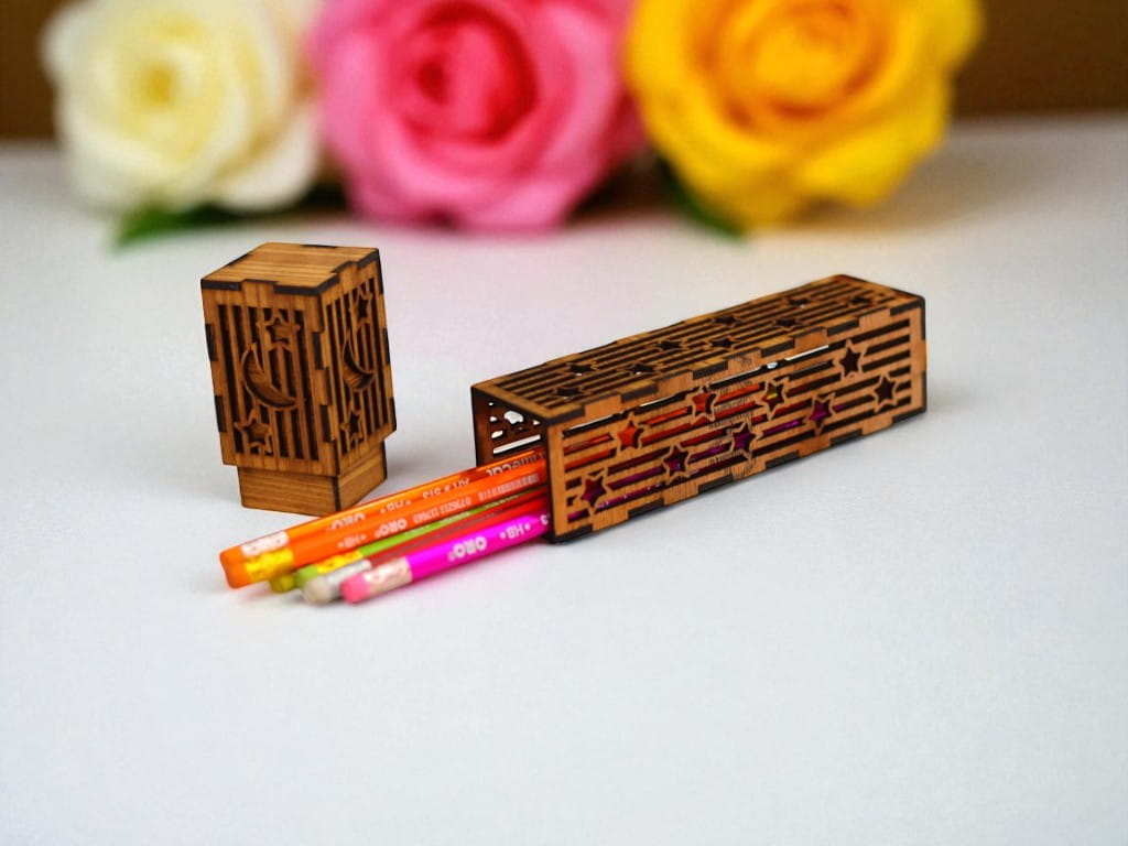 Laser Cut Wooden Pencil Case Box