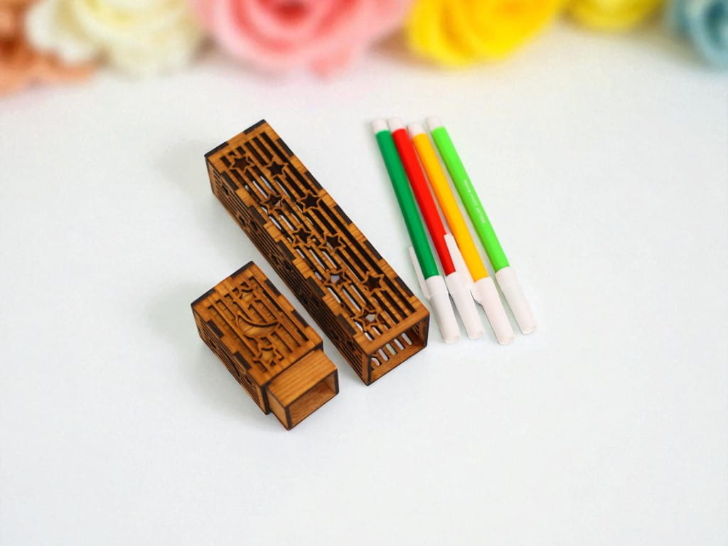 Laser Cut Wooden Pencil Case Box