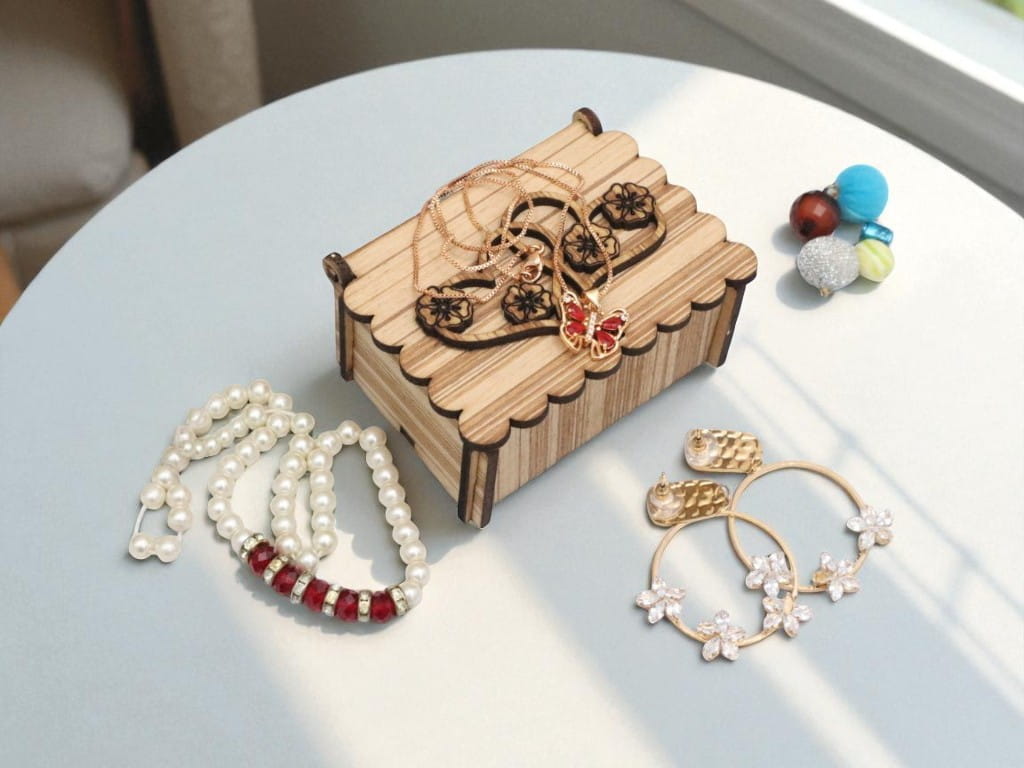 Laser Cut Wooden Small Jewelry Box