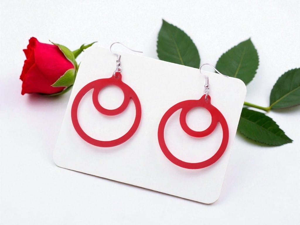 Laser Cut Acrylic Round Drop Earrings