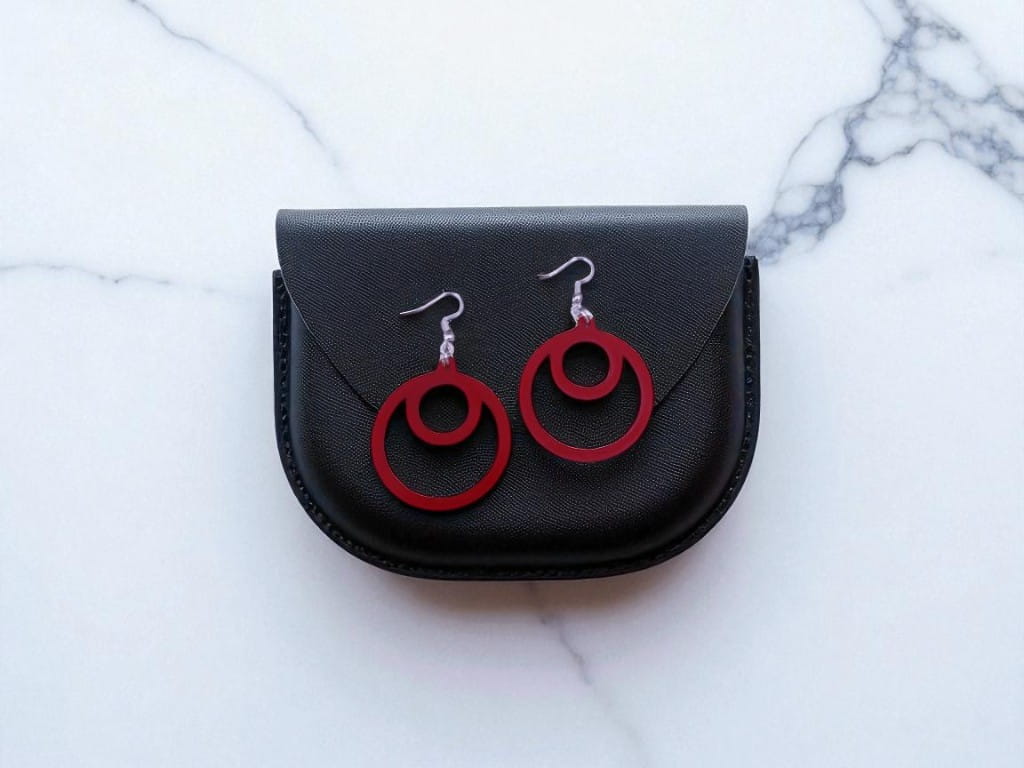 Laser Cut Acrylic Round Drop Earrings