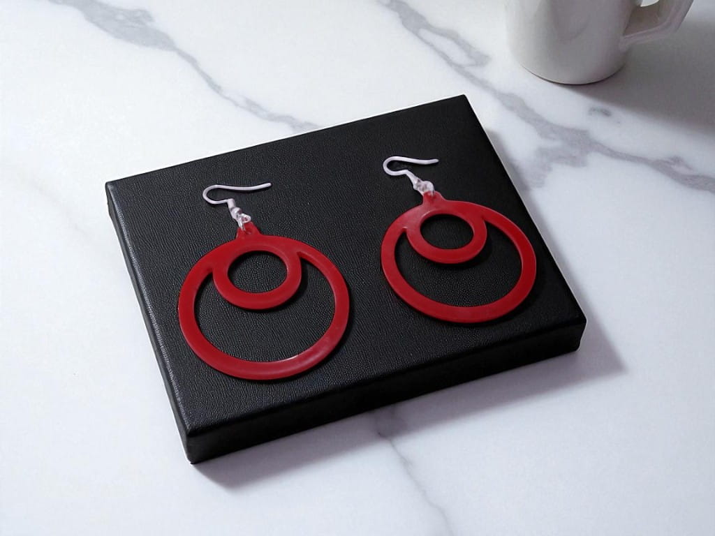 Laser Cut Acrylic Round Drop Earrings