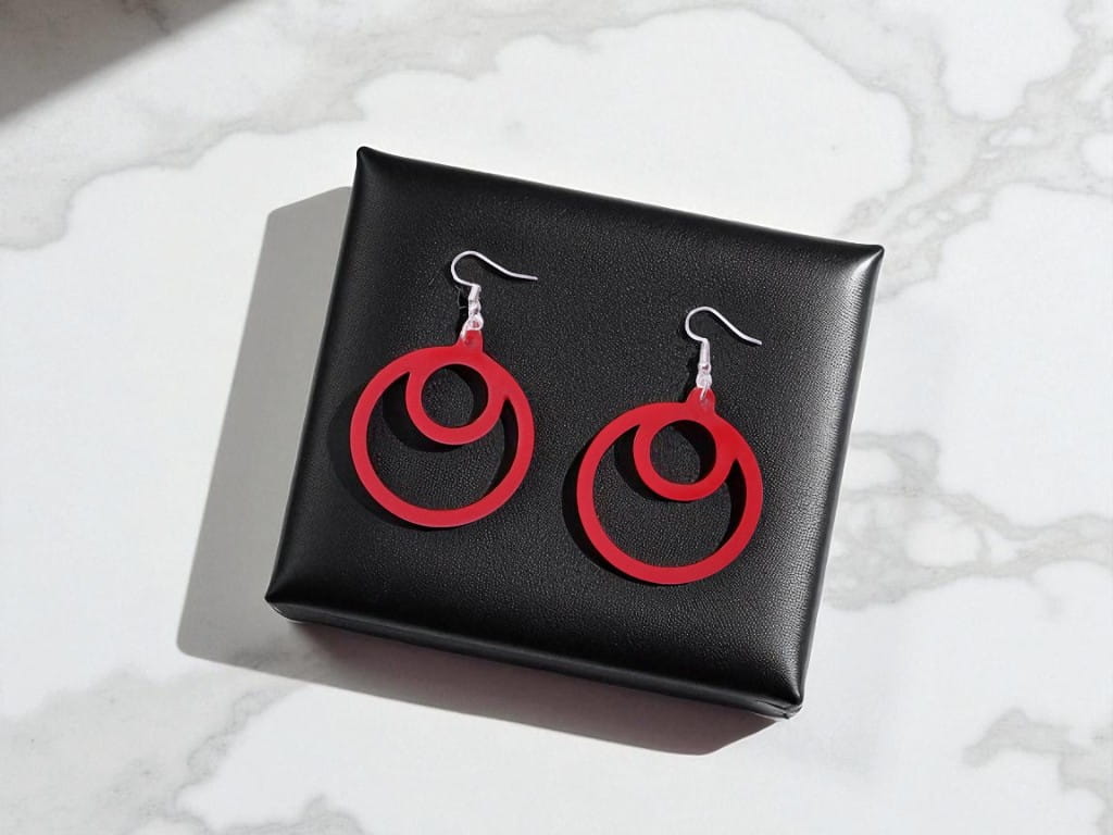 Laser Cut Acrylic Round Drop Earrings