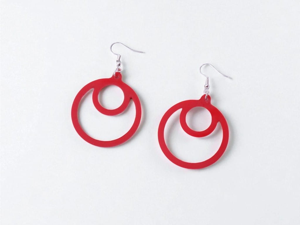 Laser Cut Acrylic Round Drop Earrings