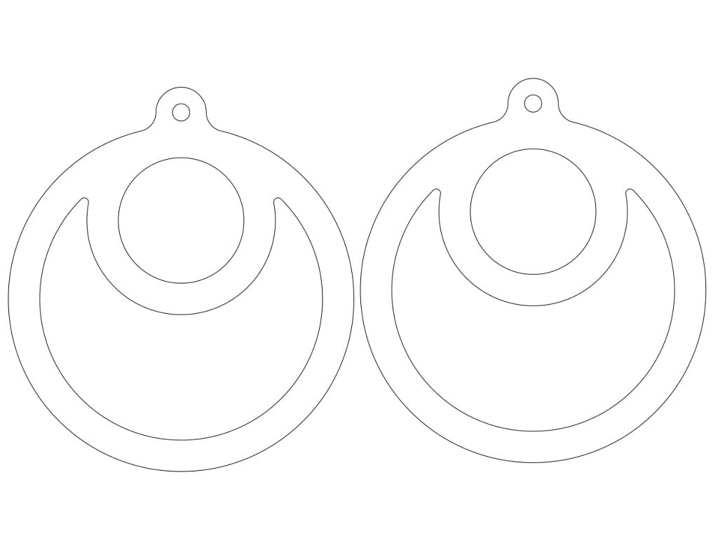 Laser Cut Acrylic Round Drop Earrings