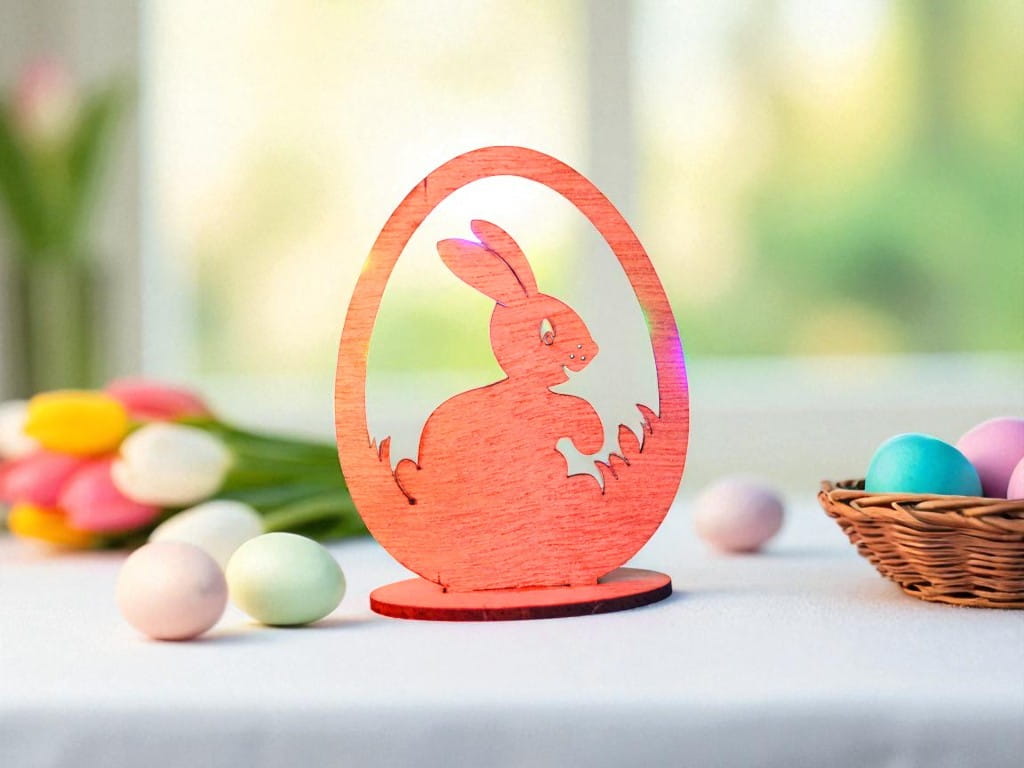 Laser Cut Easter Bunny Egg Table Decor