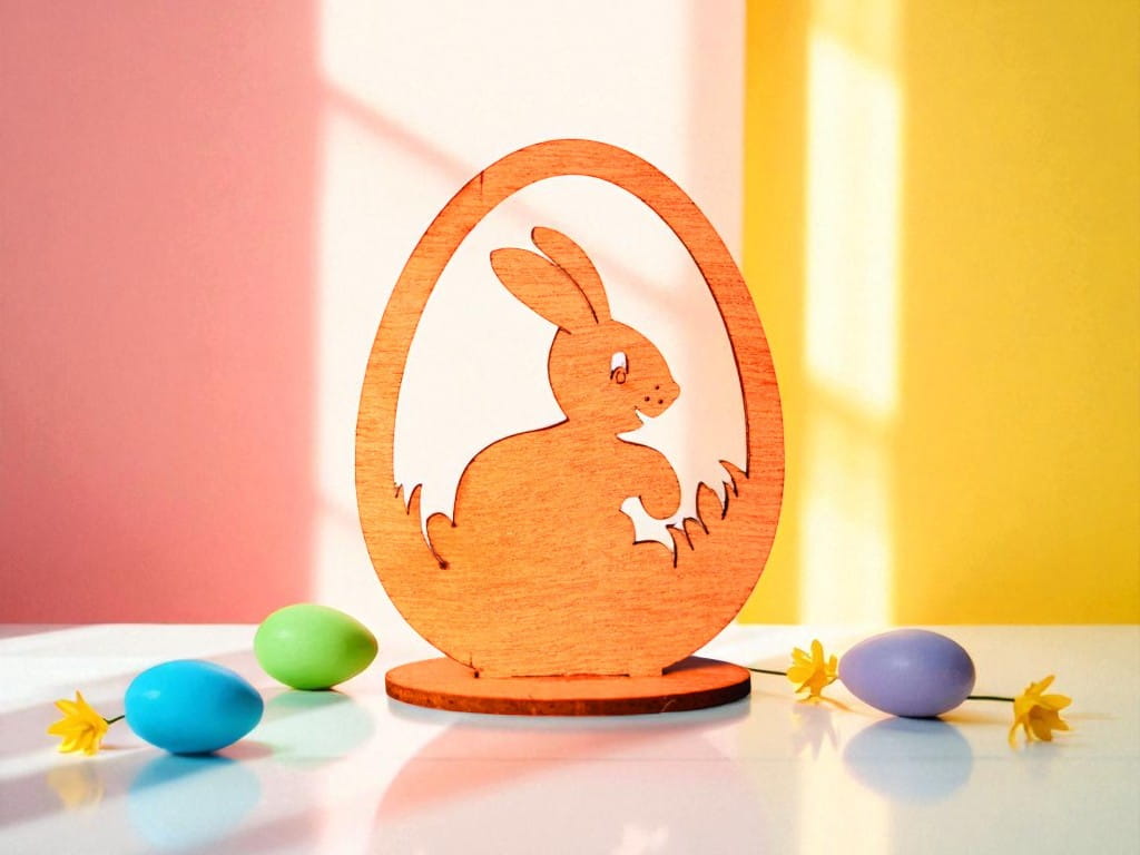 Laser Cut Easter Bunny Egg Table Decor