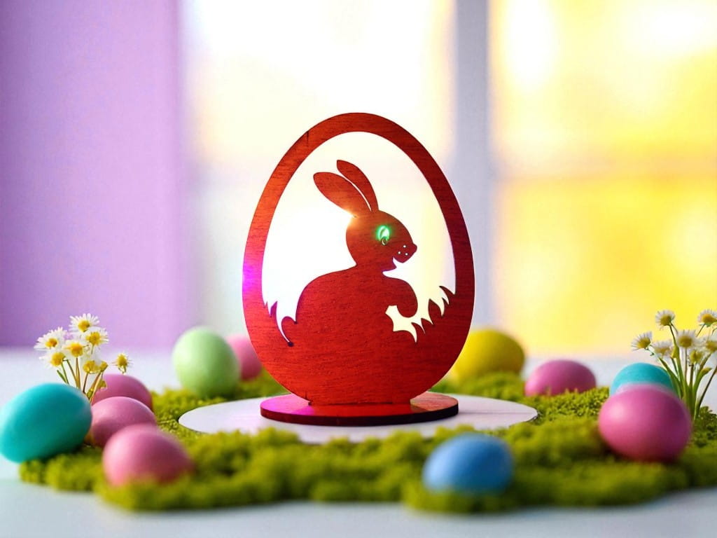 Laser Cut Easter Bunny Egg Table Decor