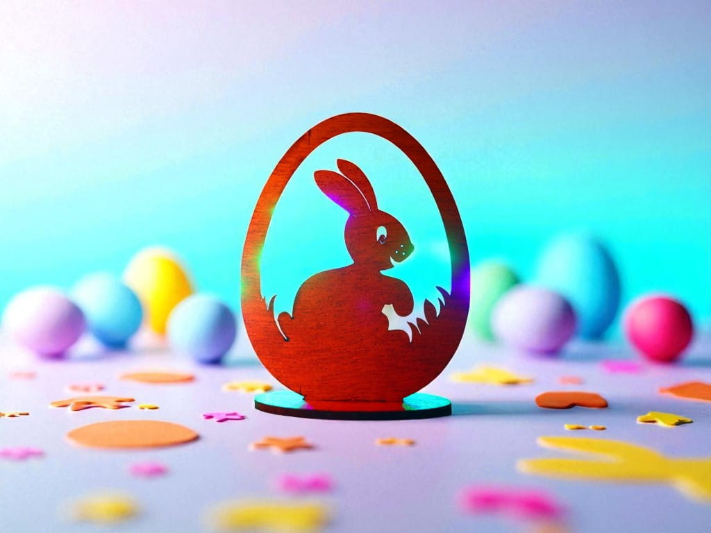 Laser Cut Easter Bunny Egg Table Decor