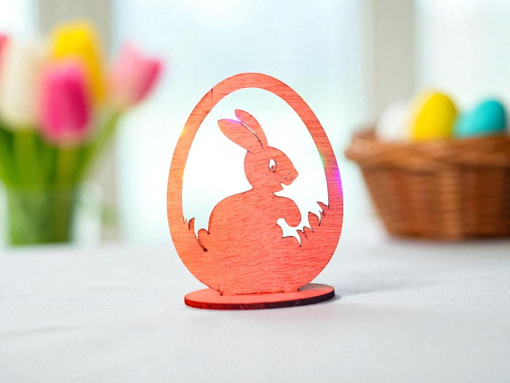 Laser Cut Easter Bunny Egg Table Decor