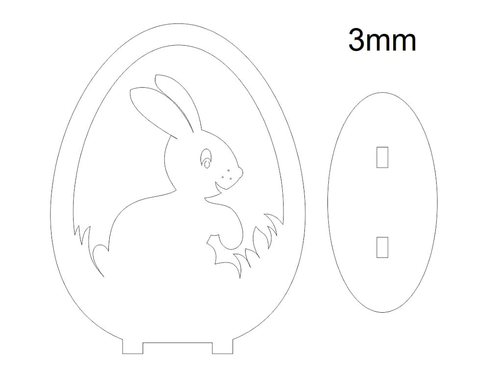 Laser Cut Easter Bunny Egg Table Decor