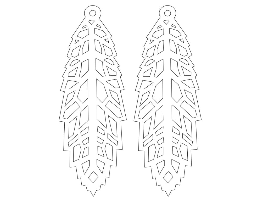 Laser Cut Wooden Pendant Earrings