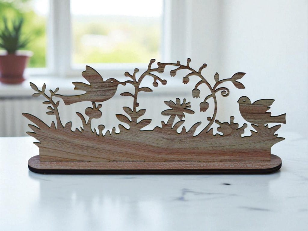 Laser Cut Wooden Birds Theme Table Decor