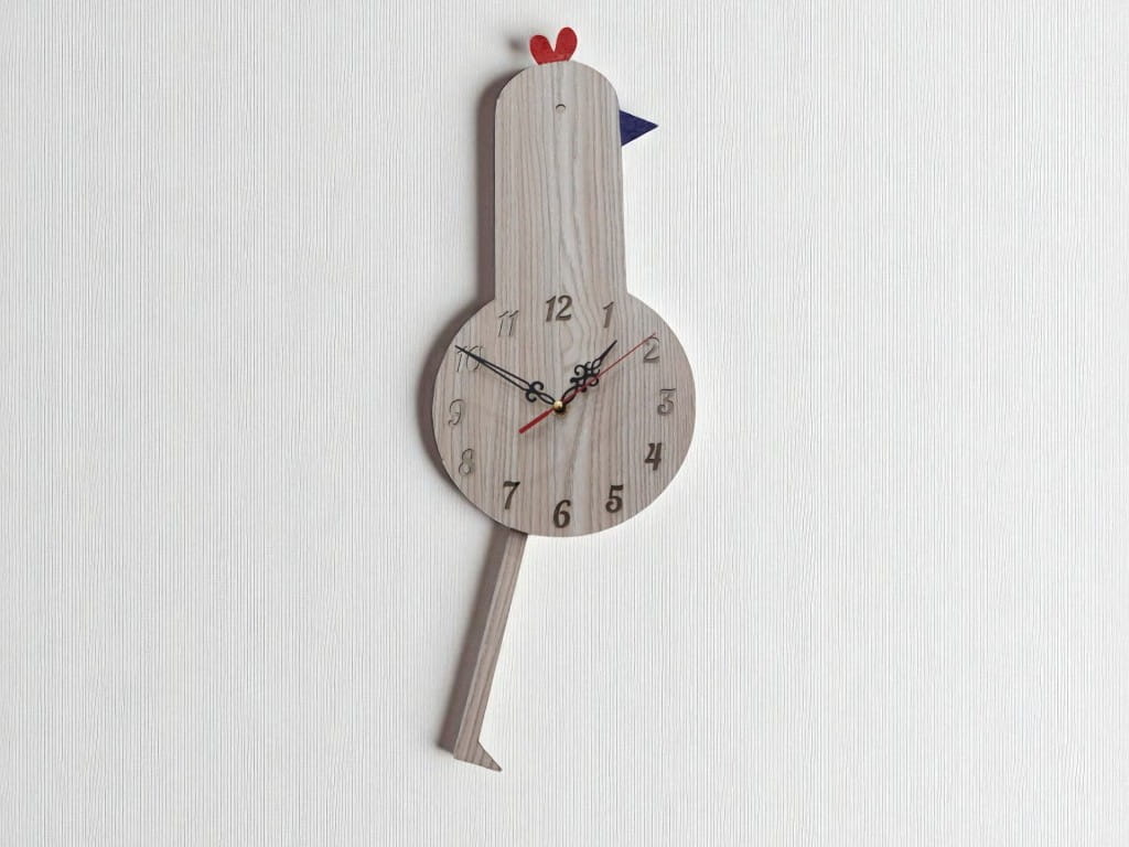 Laser Cut Wooden Duck Wall Clock with Pendulum
