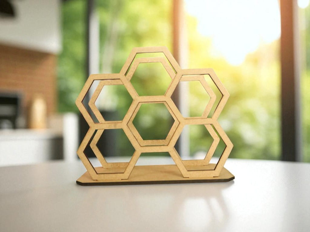 Laser Cut Wooden Honeycomb Napkin Holder