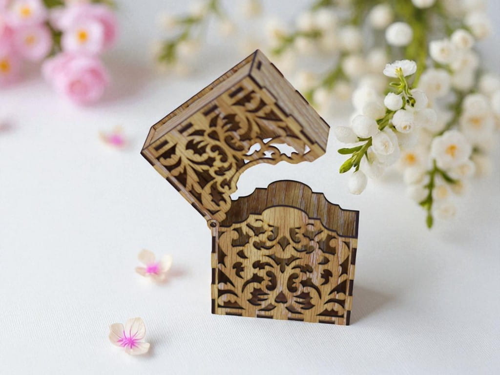 Laser Cut Wooden Playing Card Box