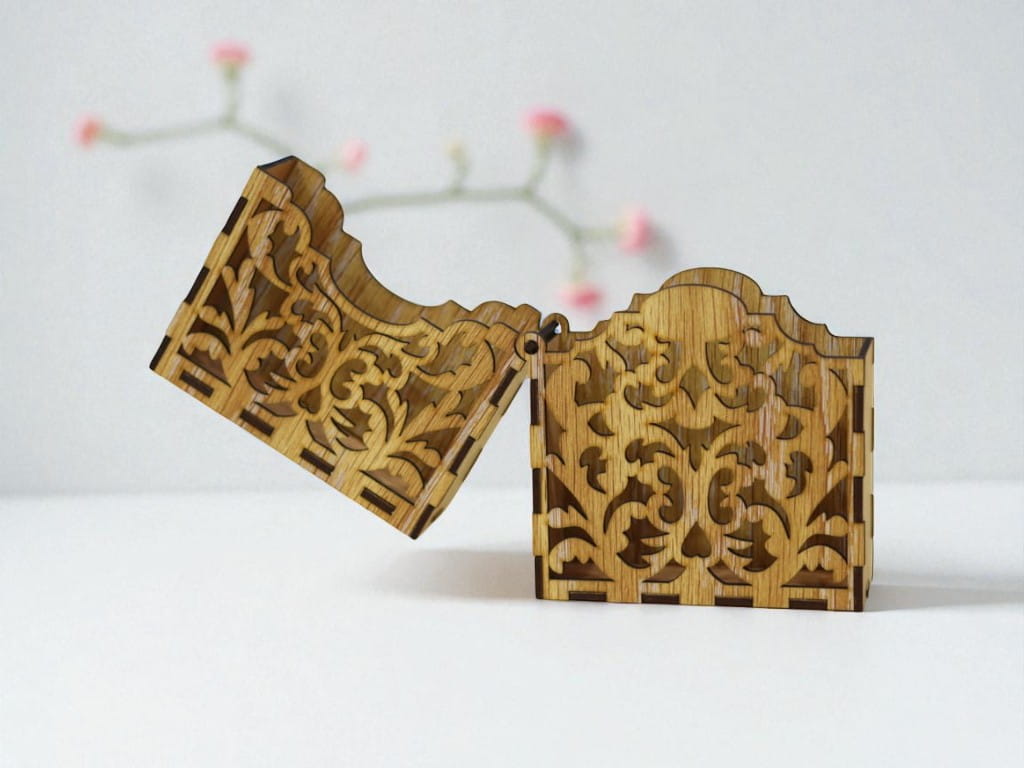 Laser Cut Wooden Playing Card Box
