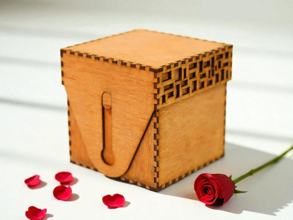 Laser Cut Unique Design Wooden Gift Box