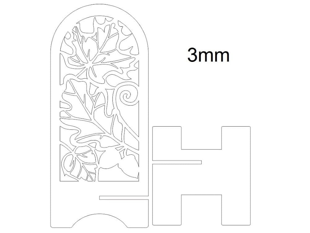 Laser Cut Wooden Fall Maple Leaf Phone Stand