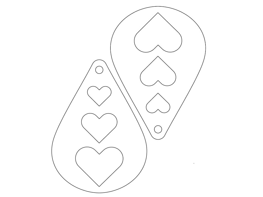 Laser Cut Acrylic Dangle Heart Earrings